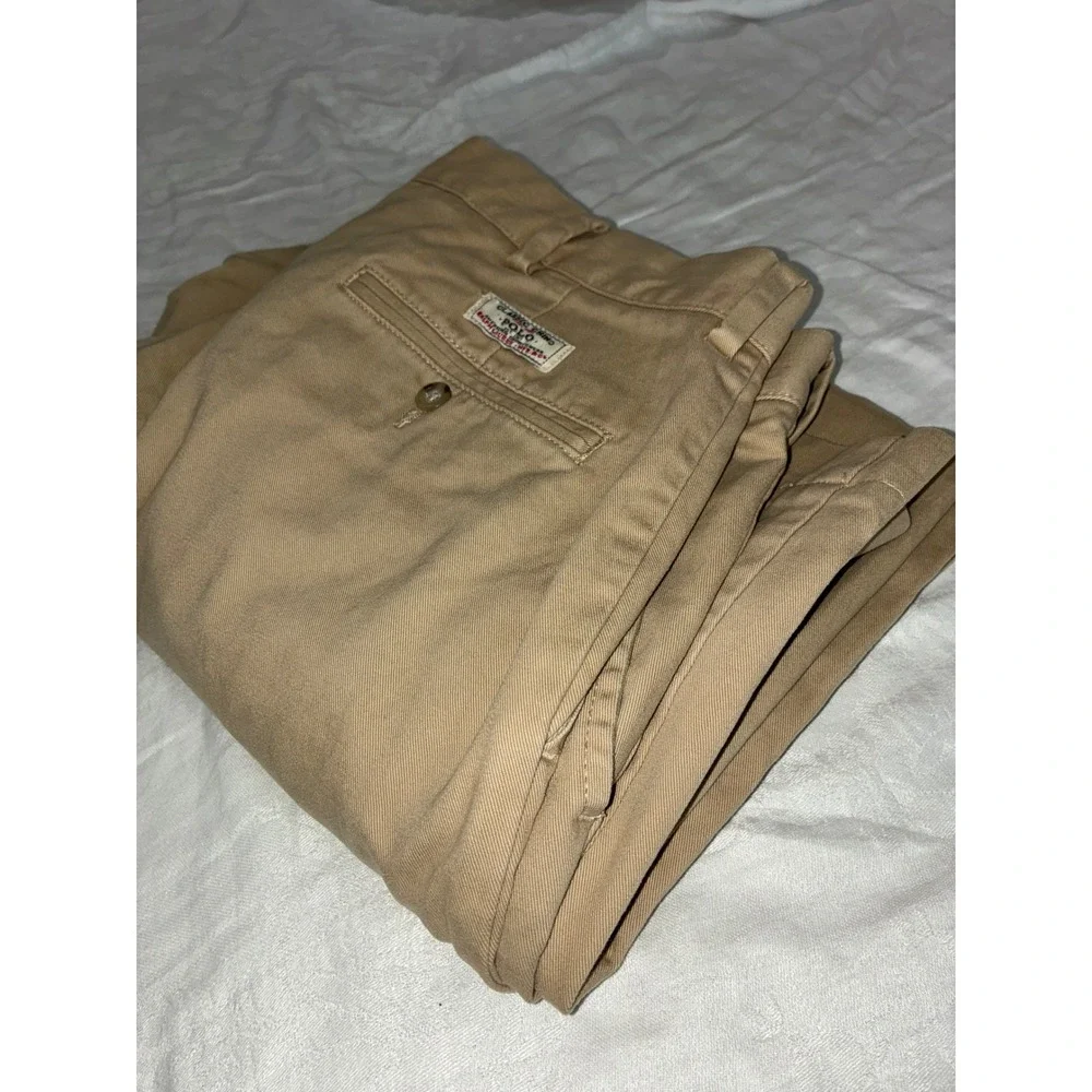 Polo Ralph Lauren Classic Chino Pants Mens 36x26 Tan Khaki Straight Leg Cotton
